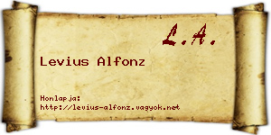 Levius Alfonz névjegykártya